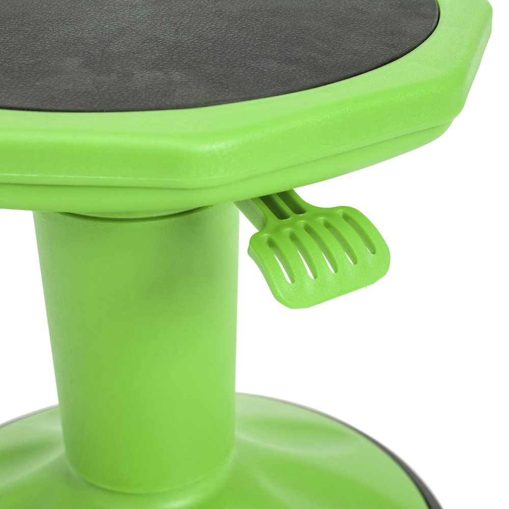 Adjustable Height Kids Active Stool with Bottom in Green, 14" - 18" Seat Height