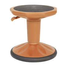 Adjustable Height Kids Active Stool with Bottom in Orange, 14" - 18" Seat Height