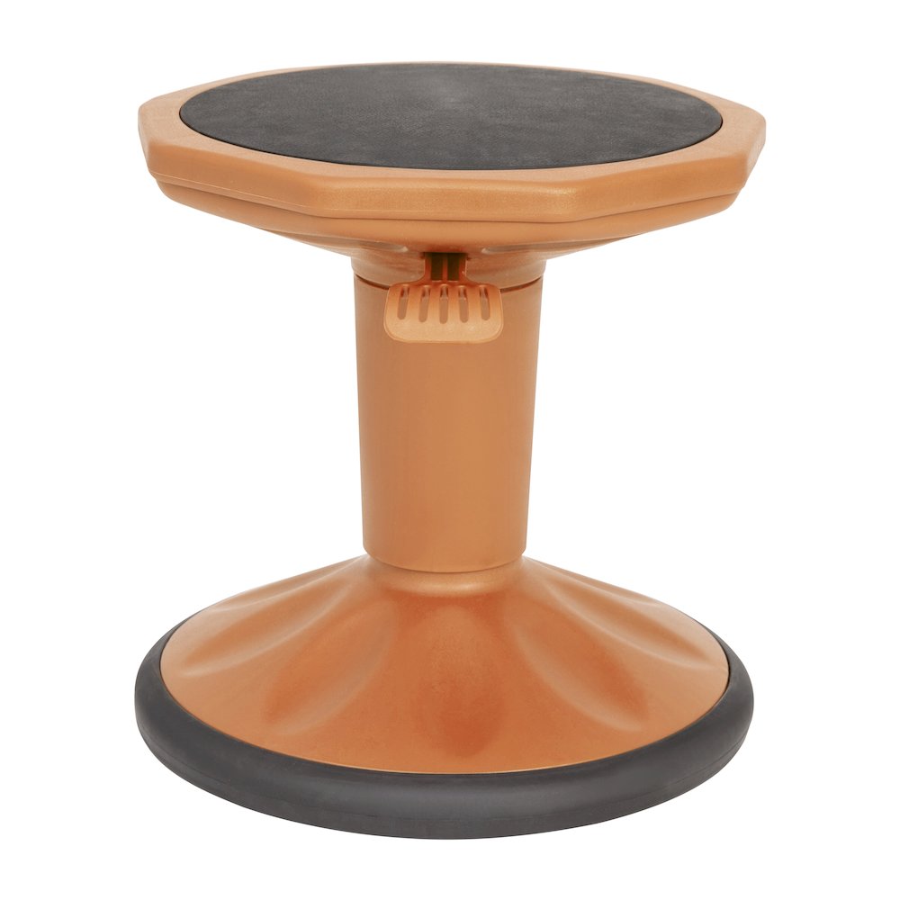 Adjustable Height Kids Active Stool with Bottom in Orange, 14" - 18" Seat Height