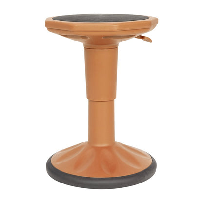 Adjustable Height Kids Active Stool with Bottom in Orange, 14" - 18" Seat Height