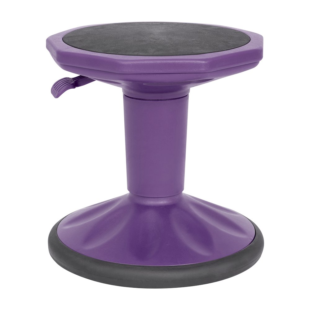 Adjustable Height Kids Active Stool with Bottom in Purple, 14" - 18" Seat Height