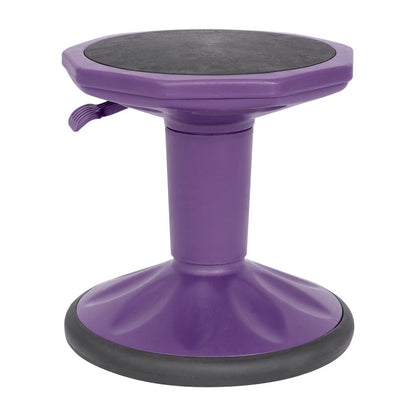 Adjustable Height Kids Active Stool with Bottom in Purple, 14" - 18" Seat Height