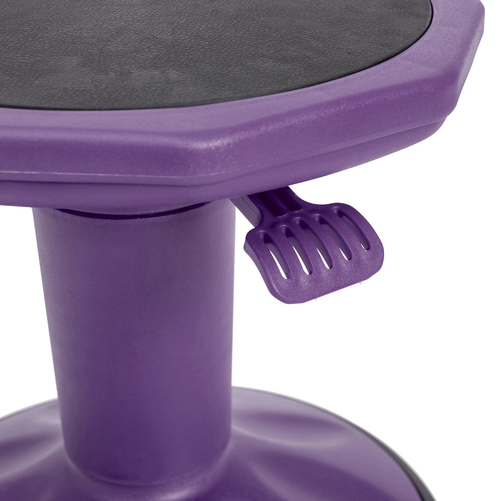 Adjustable Height Kids Active Stool with Bottom in Purple, 14" - 18" Seat Height