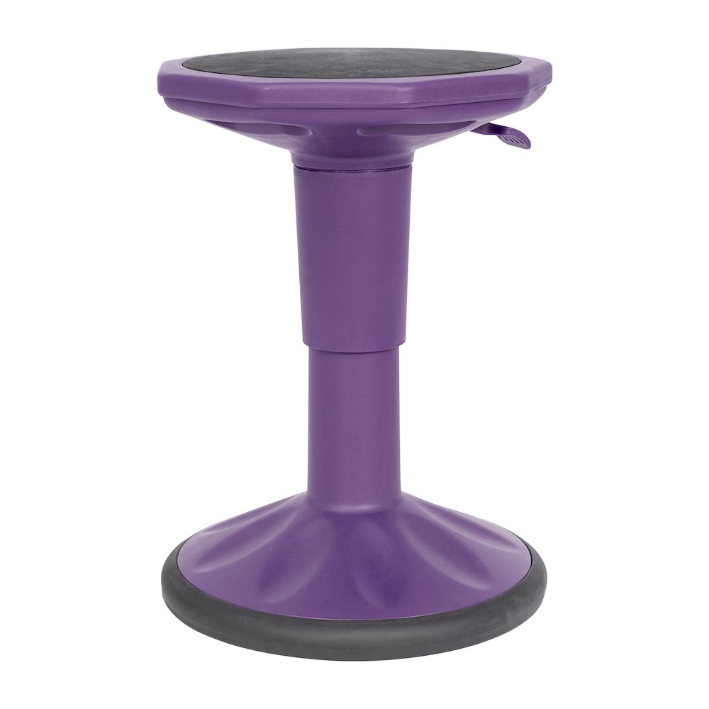 Adjustable Height Kids Active Stool with Bottom in Purple, 14" - 18" Seat Height