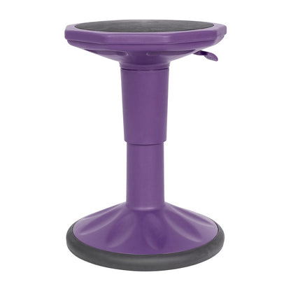 Adjustable Height Kids Active Stool with Bottom in Purple, 14" - 18" Seat Height