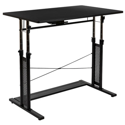 Work From Home Kit - Adjustable Computer Desk, Ergonomic Mesh Office Chair and Locking Mobile Filing Cabinet with Inset Handles