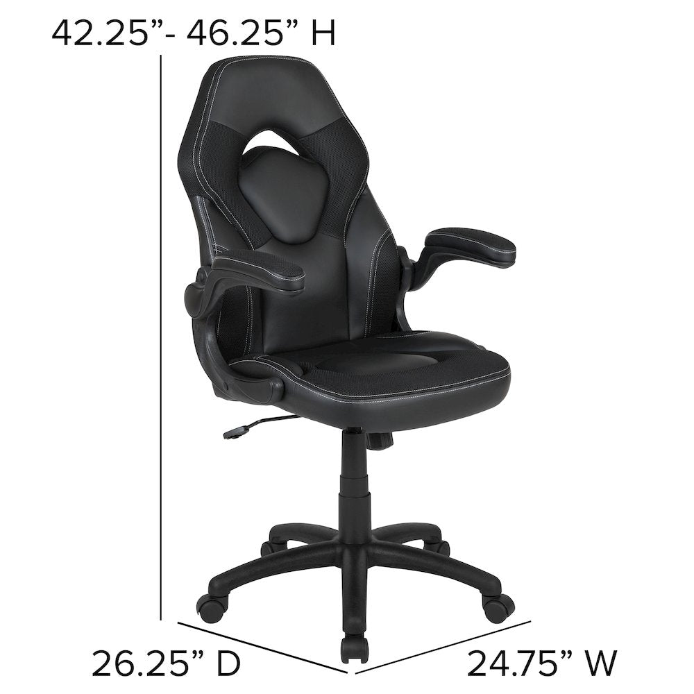 Gaming Desk and Black Racing Chair Set
