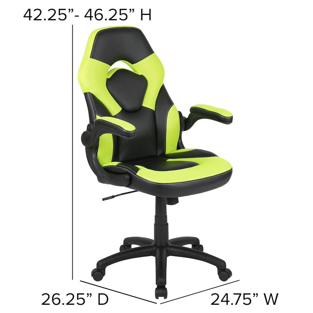 Gaming Desk and Green/Black Racing Chair Set