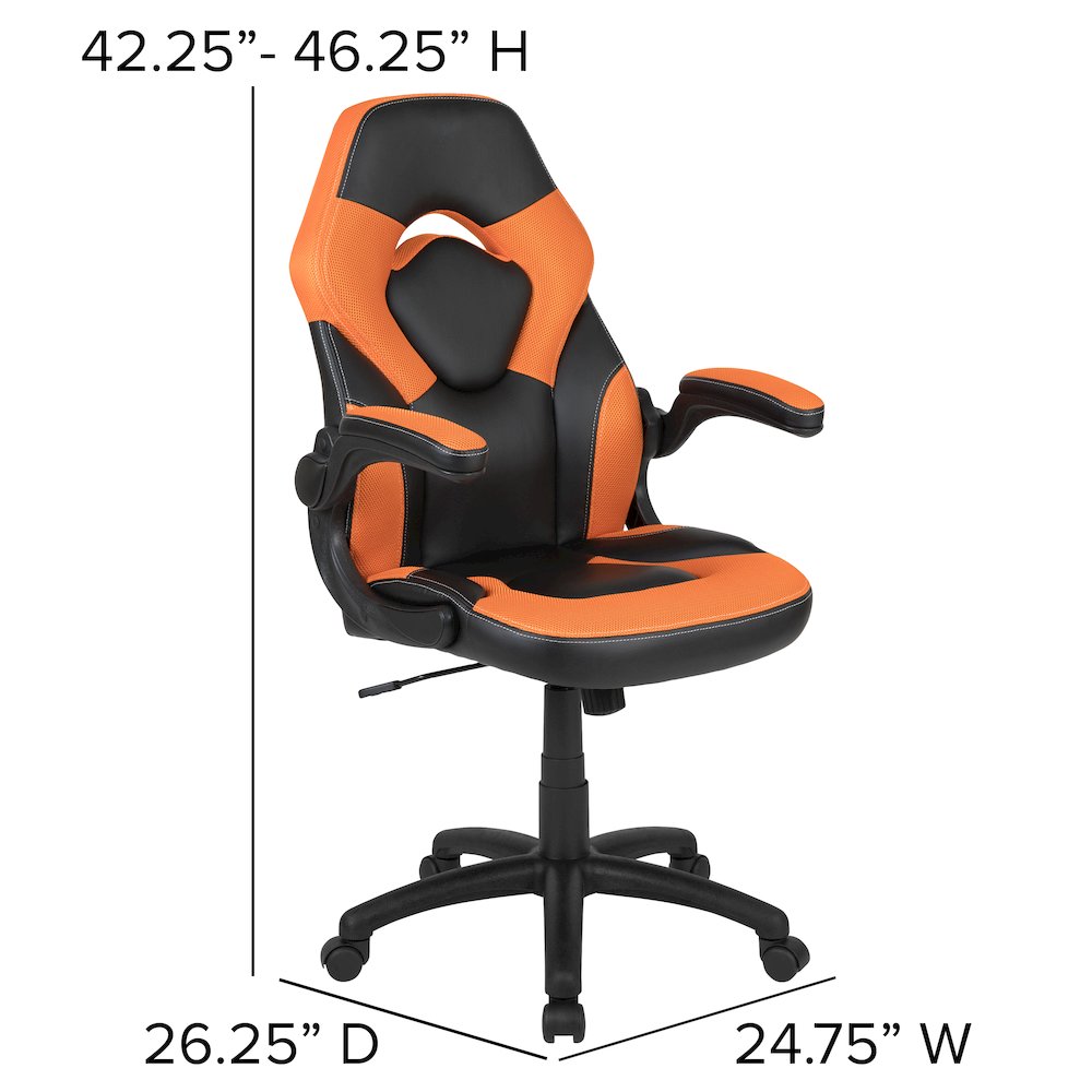 Gaming Desk and Orange/Black Racing Chair Set