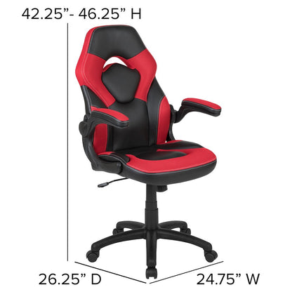 Black Gaming Desk and Red/Black Racing Chair Set