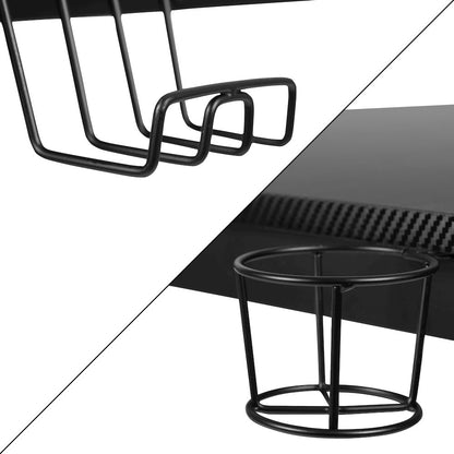 Black Gaming Desk and Red/Black Racing Chair Set