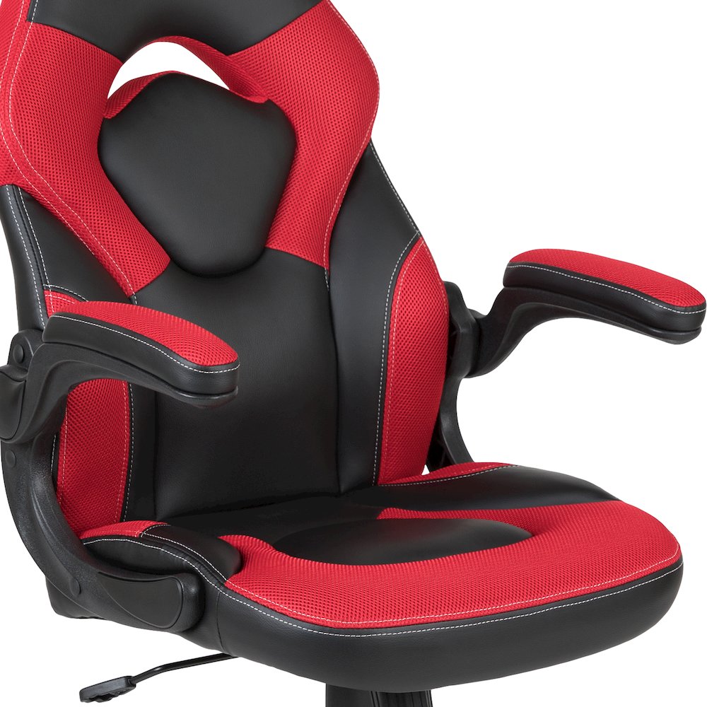 Red Gaming Desk and Red/Black Racing Chair Set