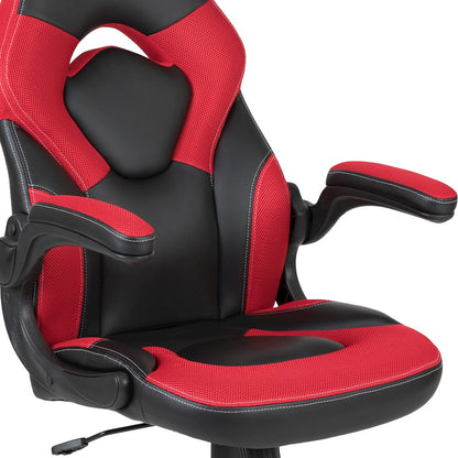 Red Gaming Desk and Red/Black Racing Chair Set