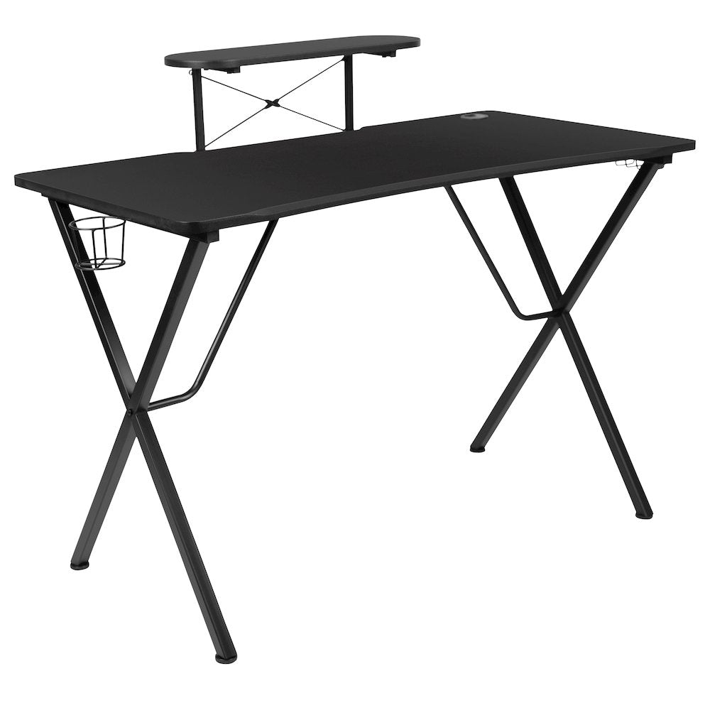 Black Gaming Desk and Red/Black Racing Chair Set