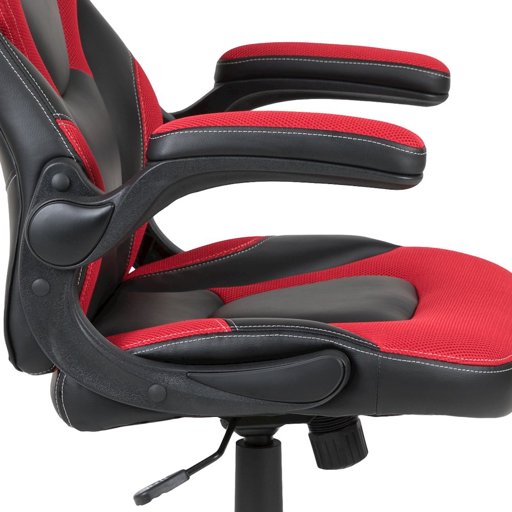 Black Gaming Desk and Red/Black Racing Chair Set