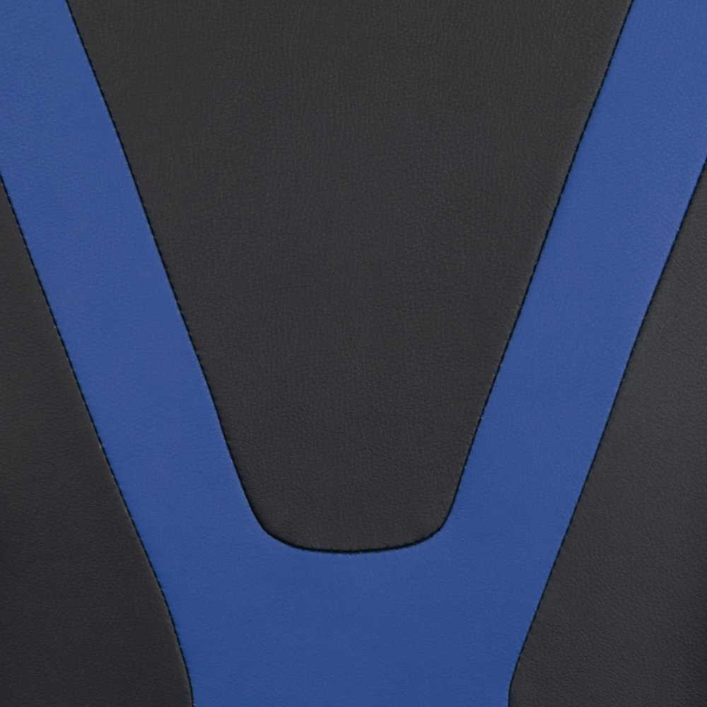 Black Gaming Desk and Blue/Black Reclining Gaming Chair Set