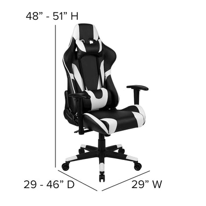 Gaming Desk and Black Reclining Gaming Chair Set
