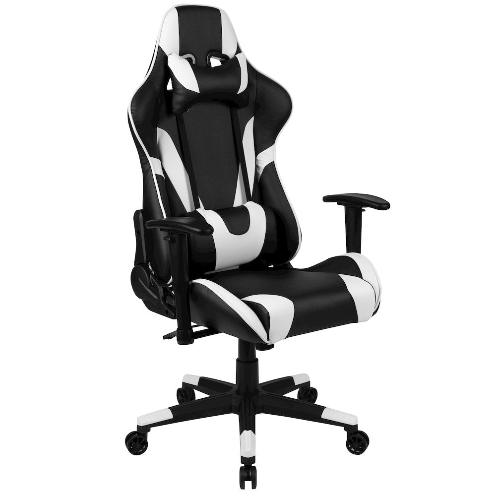 Gaming Desk and Black Reclining Gaming Chair Set