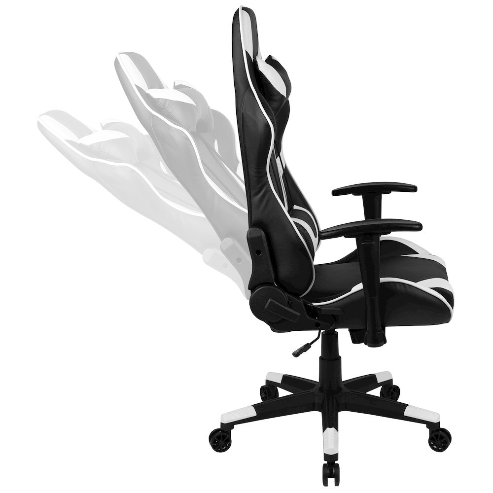 Gaming Desk and Black Reclining Gaming Chair Set