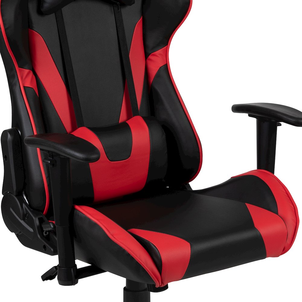 Red Gaming Desk and Red/Black Reclining Gaming Chair Set