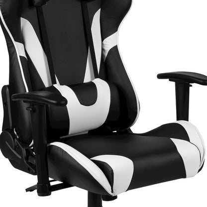 Black Gaming Desk and Black Reclining Gaming Chair Set