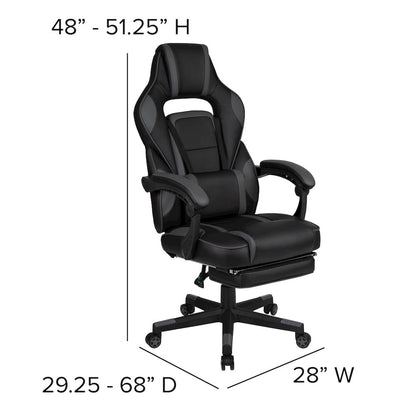 Gaming Desk/Headphone Hook/Removable Mousepad Top & Black Back/Arms Gaming Chair