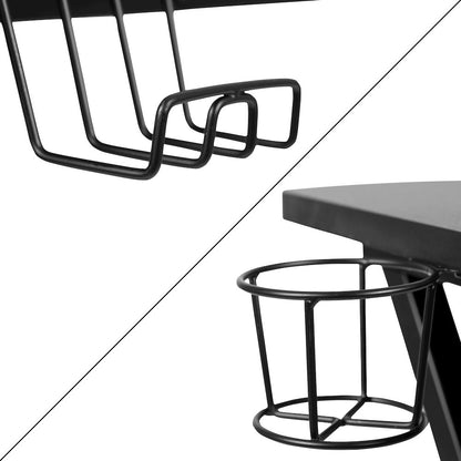 Gaming Desk/Headphone Hook/Removable Mousepad Top & Black Back/Arms Gaming Chair