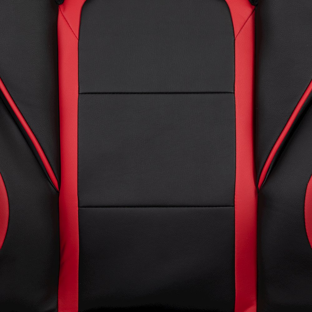 Black Gaming Desk/Headphone Hook/2 Wire Management Holes, Red Gaming Chair