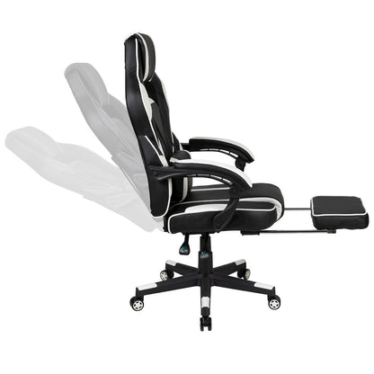 Red Gaming Desk/Headphone Hook & White Reclining Back/Arms Gaming Chair
