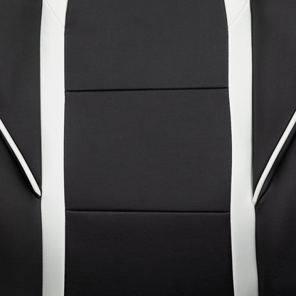 Black Gaming Desk/Headphone Hook/Monitor Stand & White Back/Arms Gaming Chair