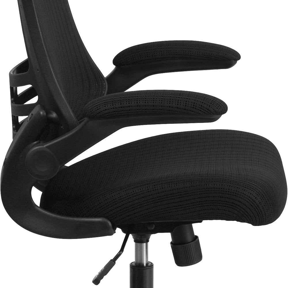High-Back Black Mesh Swivel Executive Office Chair and Adjustable Headrest