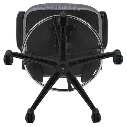 Mid Back Dark Gray Mesh Ergonomic Drafting Chair with Adjustable Foot Ring and Flip-Up Arms