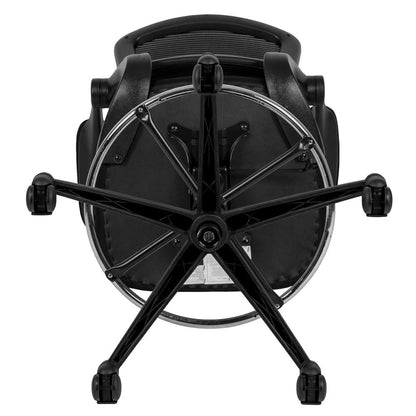 Mid Back Black Mesh Ergonomic Drafting Chair with Adjustable Foot Ring and Flip-Up Arms