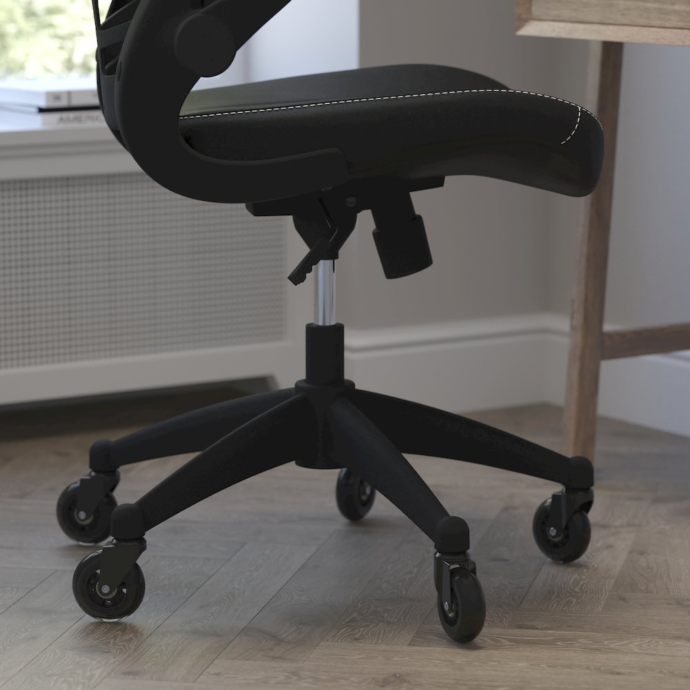 Desk Chair with Roller Wheels | Swivel Chair with Kelista Mid-Back