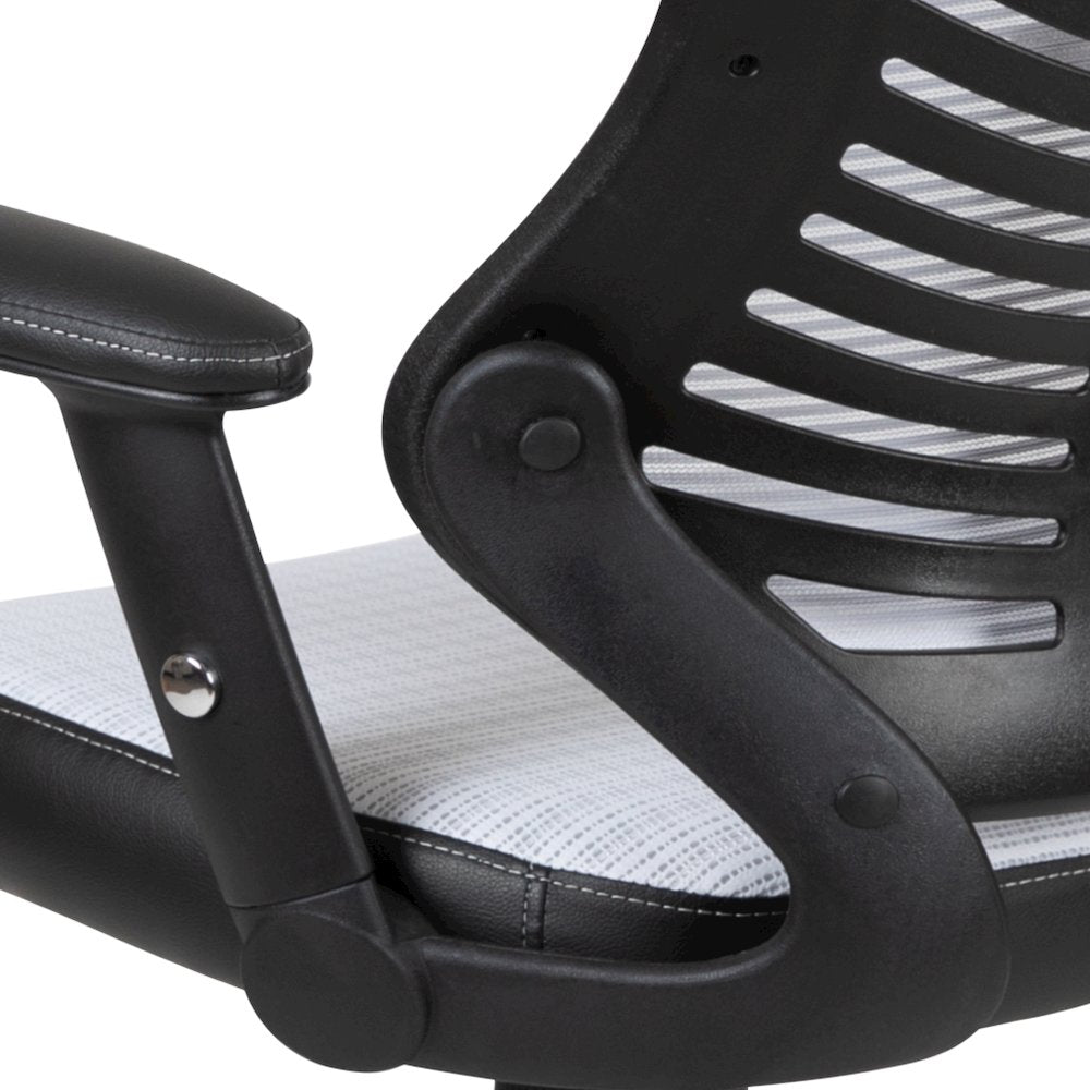 High Back Designer White Mesh Executive Swivel Office Chair with Adjustable Arms
