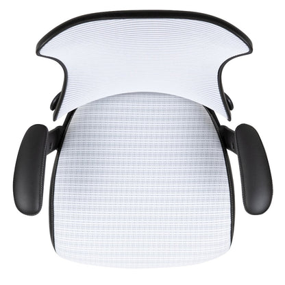 High Back Designer White Mesh Executive Swivel Office Chair with Adjustable Arms