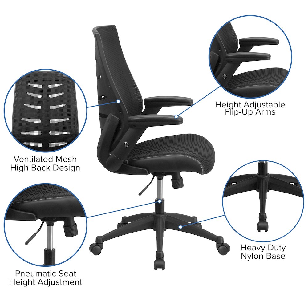 High Back Designer Black Mesh Executive Swivel Office Chair