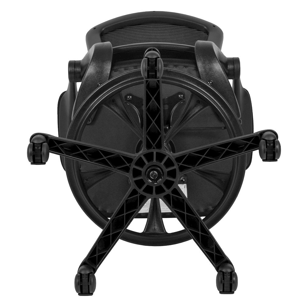 Mid-Back Black Mesh Drafting Chair with Adjustable Foot Ring and Flip-Up Arms