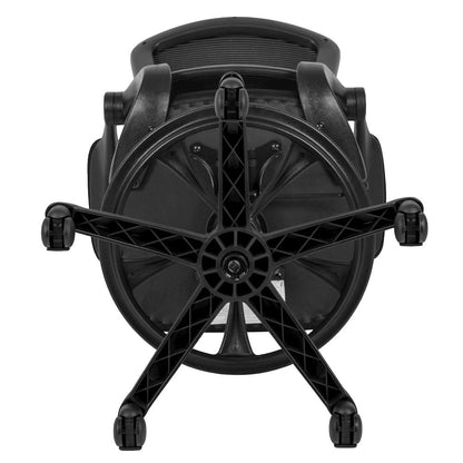 Mid-Back Black Mesh Drafting Chair with Adjustable Foot Ring and Flip-Up Arms