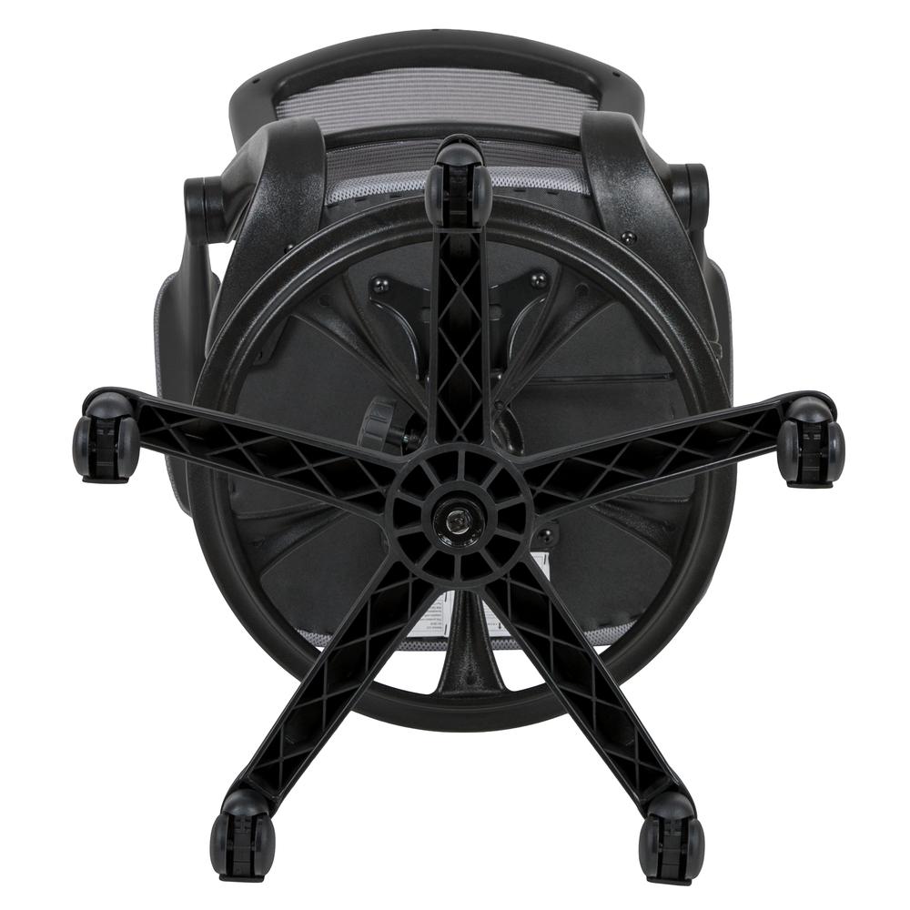 Mid-Back Dark Gray Mesh Ergonomic Drafting Chair with Adjustable Foot Ring and Flip-Up Arms