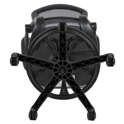 Mid-Back Dark Gray Mesh Ergonomic Drafting Chair with Adjustable Foot Ring and Flip-Up Arms