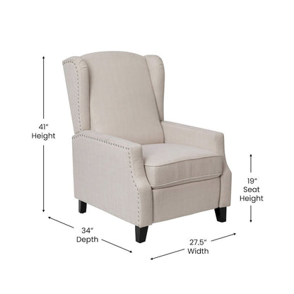 Traditional Slim Push Back Recliner Chair