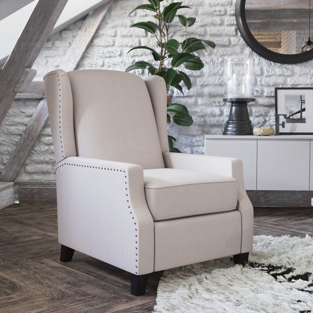 Traditional Slim Push Back Recliner Chair