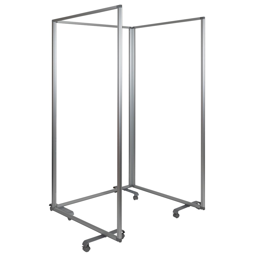Acrylic Mobile Partition with Lockable Casters, 72"H x 36"L