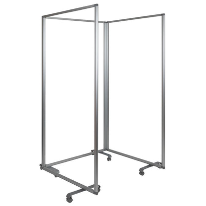 Acrylic Mobile Partition with Lockable Casters, 72"H x 36"L