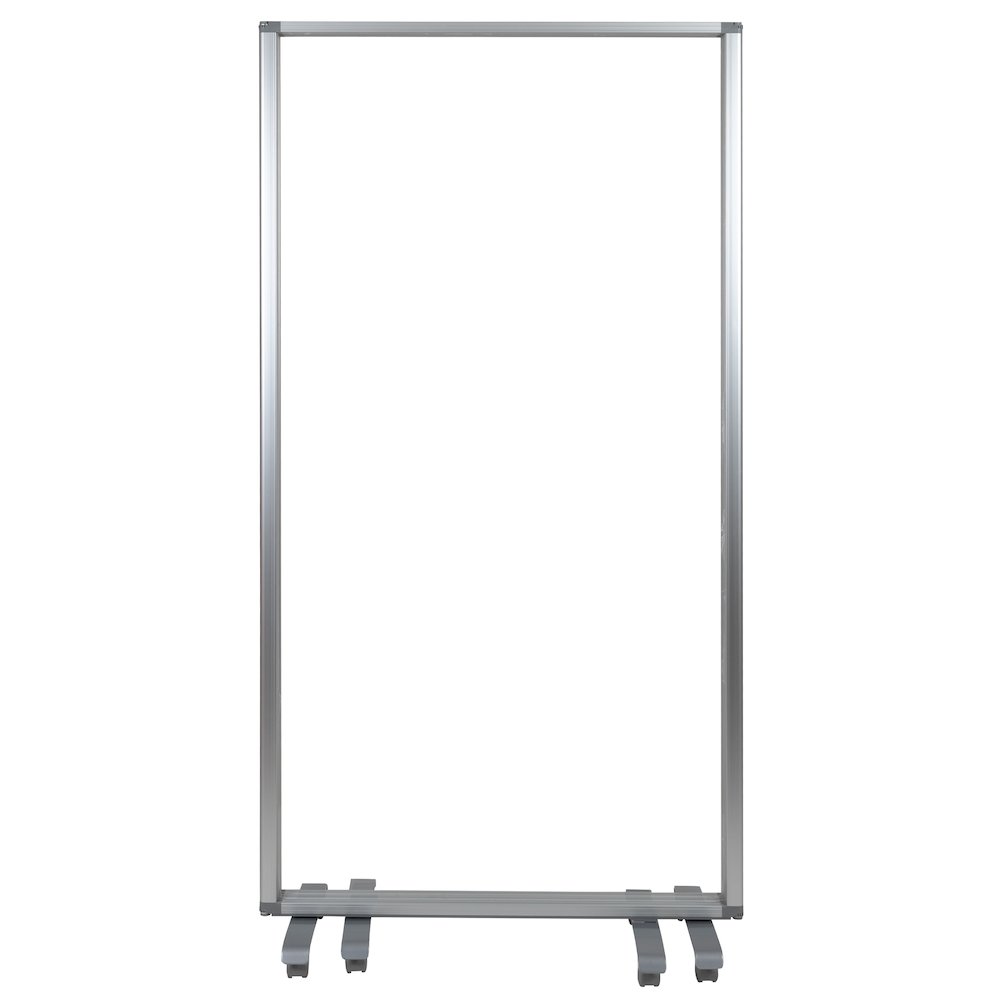Acrylic Mobile Partition with Lockable Casters, 72"H x 36"L