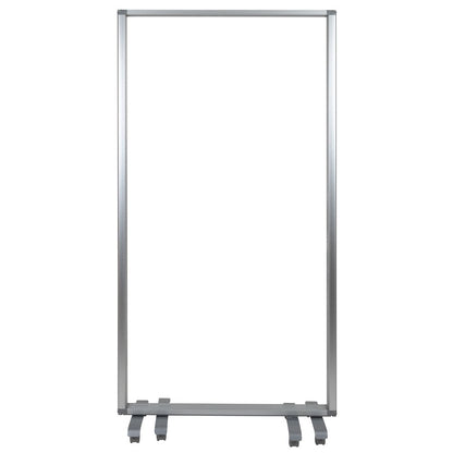 Acrylic Mobile Partition with Lockable Casters, 72"H x 36"L