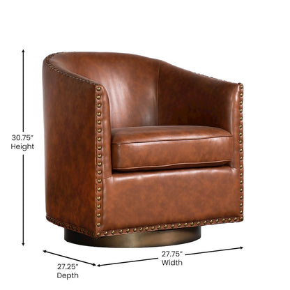Commercial Grade Barrel Accent Chair, Brown