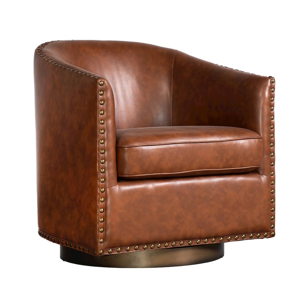 Commercial Grade Barrel Accent Chair, Brown