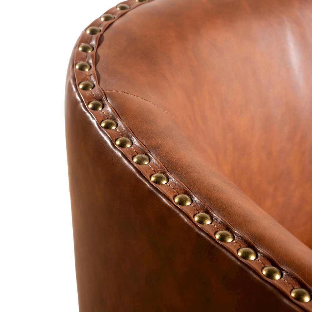 Commercial Grade Barrel Accent Chair, Brown
